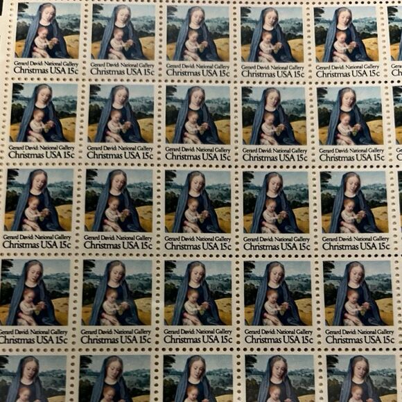 MNH Scott #1799 Madonna & Child Stamps 15 Cent Stamp Sheet of 100 Stamps - Picture 2 of 2